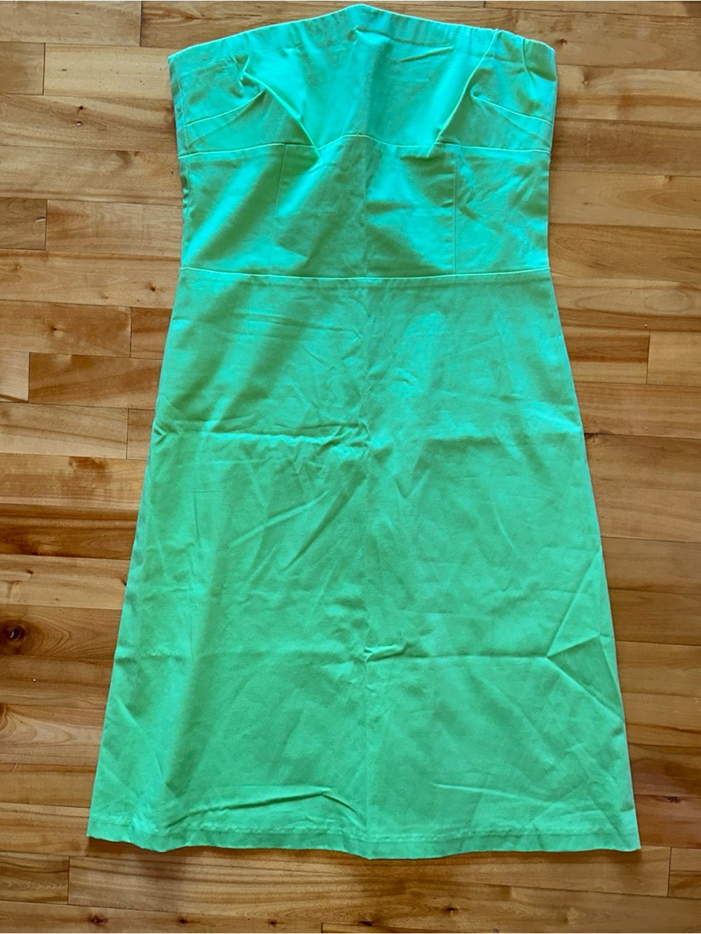 Anthropologie Ruth Strapless Dress 12 Green NWT Y2K Made USA Cotton $119